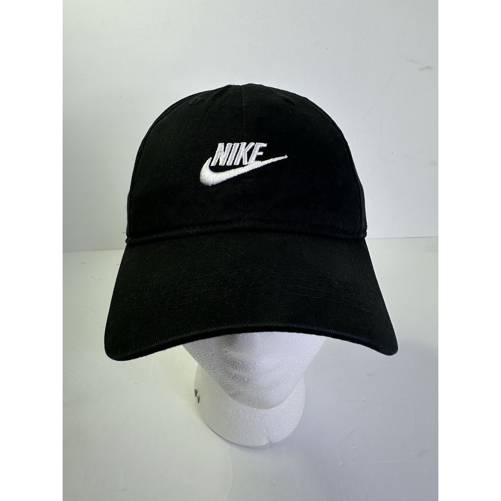 Nike Black Hat with White Logo - Kids